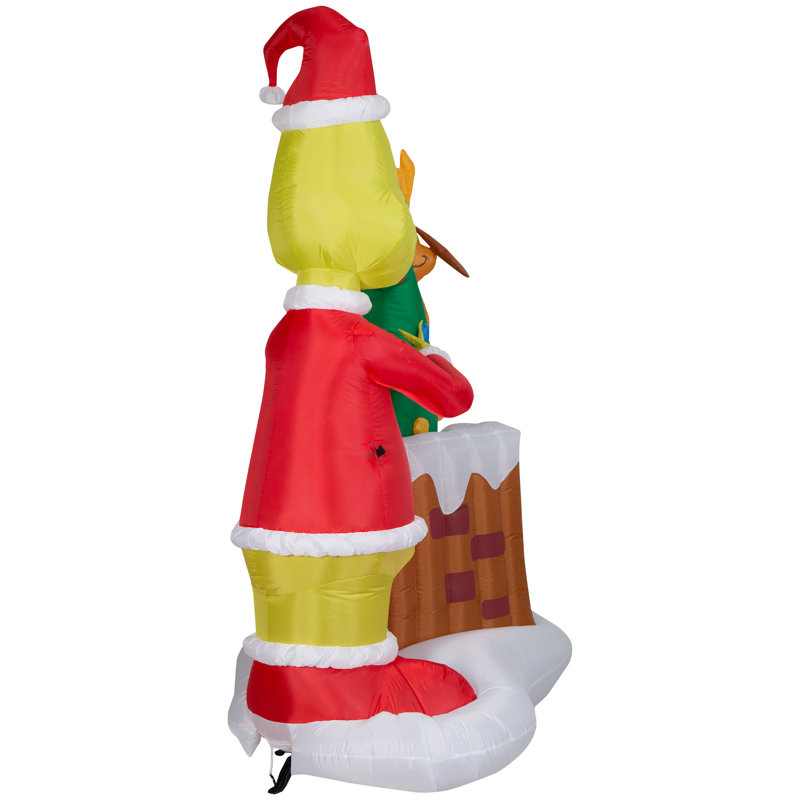 Animated Airblown-Grinch Pulling Tree from Chimney-LG Scene-Dr. Seuss