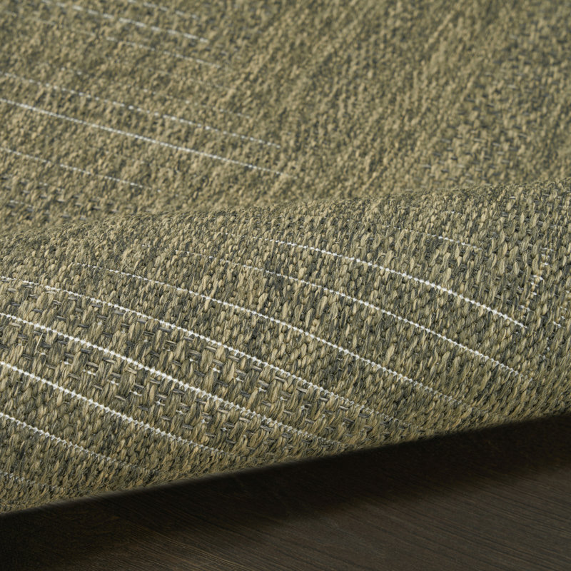 Cascio Geometric Indoor/Outdoor Area Rug, Rectangle 6' x 9', Olive
