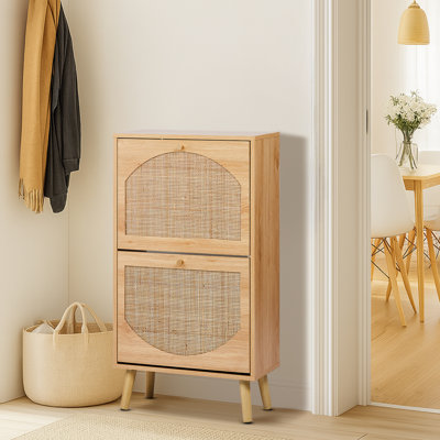 Rattan Shoe Storage Cabinet