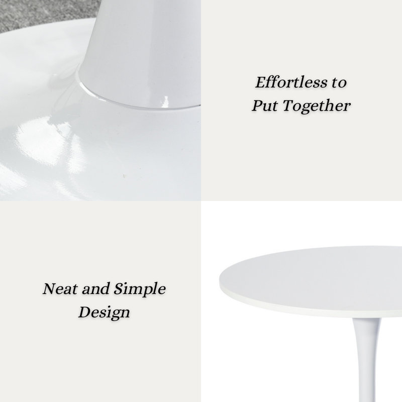 Modern 3-Piece Dining Set - White Table & Armchairs