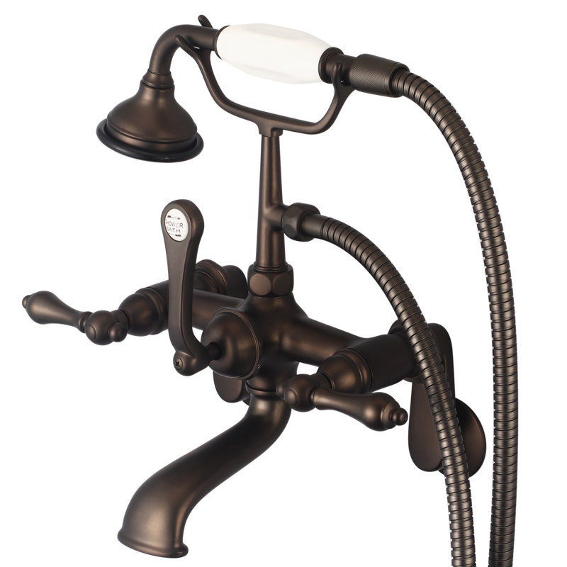 Stonington 3 Handle Clawfoot Tub Faucet, Lever Handles, Oil Rubbed Bronze
