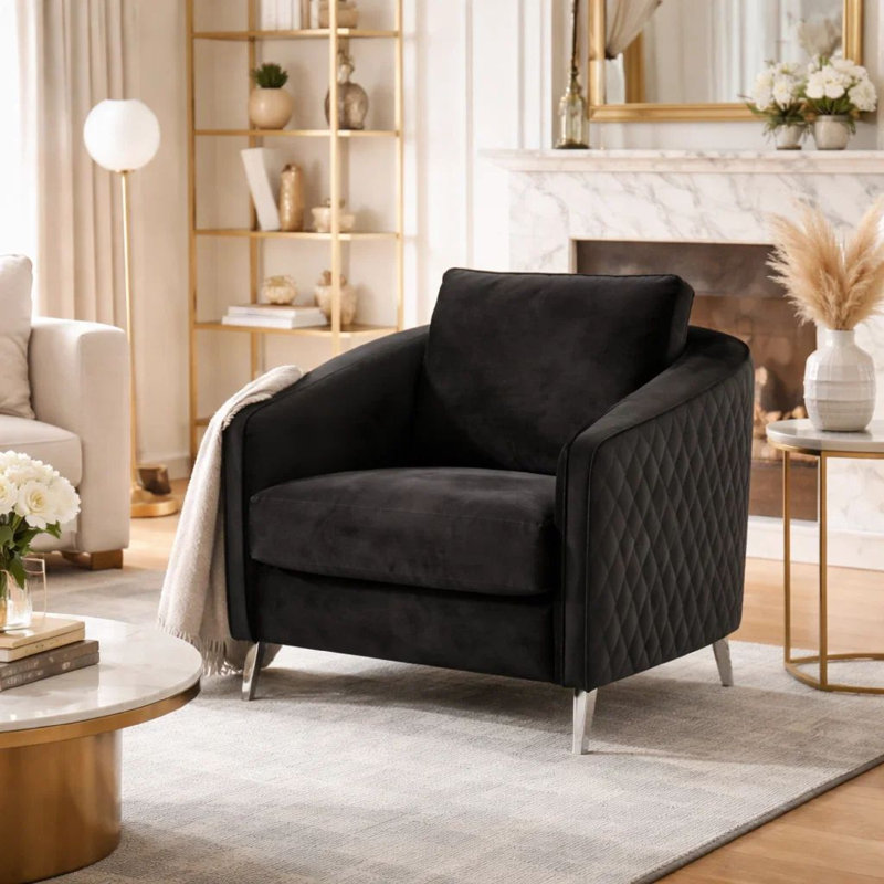 Fauteuil Paislea, Velours noir