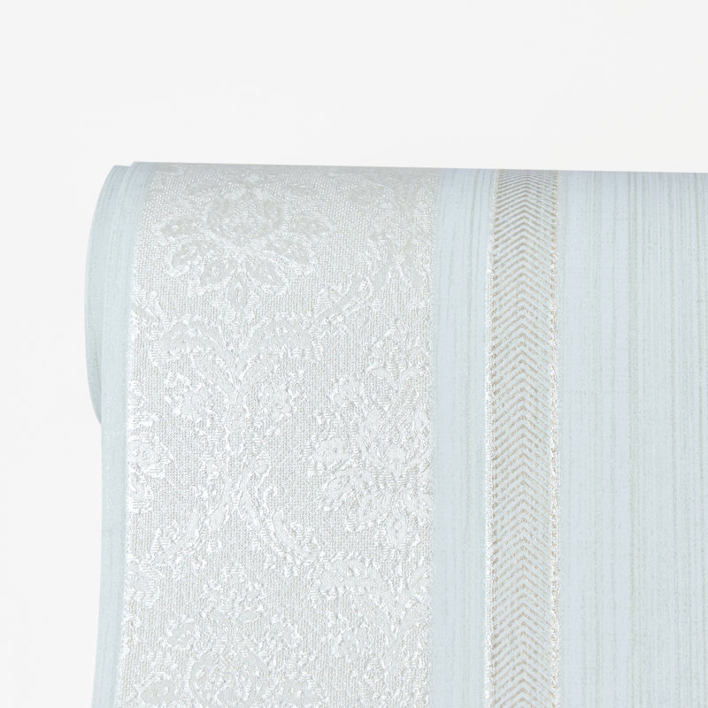  Rouleau de papier peint rayé L 33 pi x l 21 po, Menthe