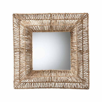 Aaira Seagrass Square Wall Mirror