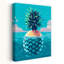 «Pineapple Island Dream», impression sereine et vibrante, poisson sur la plage, fruits, impression murale-2077714773