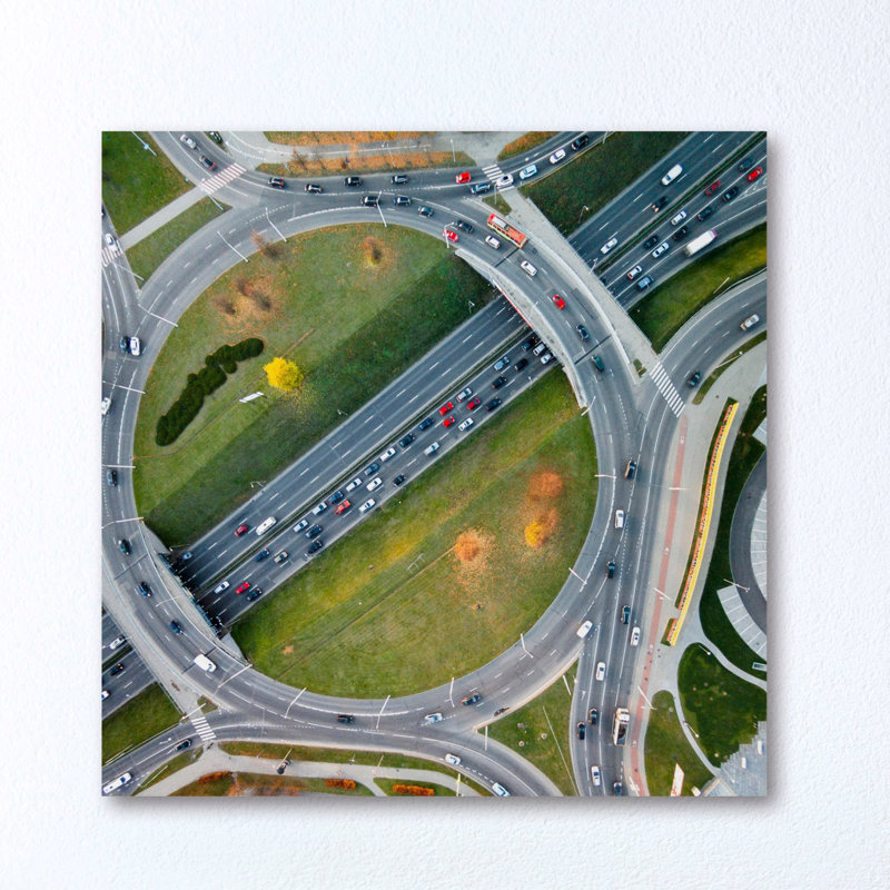 " Traffic Circles " by Karolis Janulis, 32" H x 32" W x 1.5" D