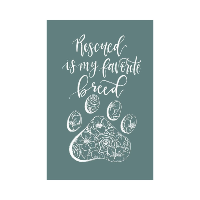 Rescued Is My Favorite Breed Teal by Katie Bryant - Wrapped Canvas Gallery-Wrapped Canvas Giclée