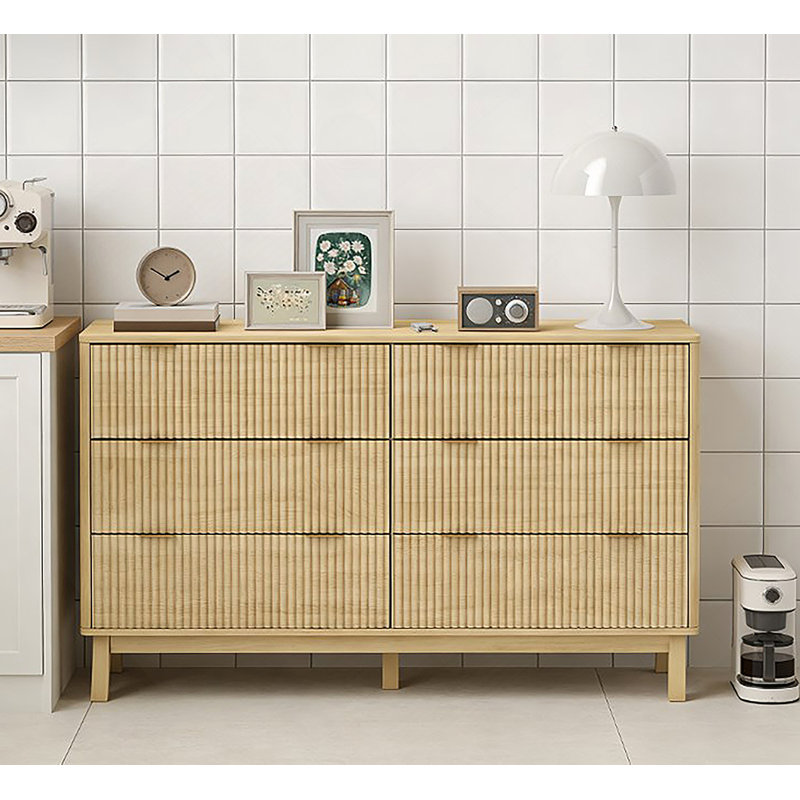Commode à 6 tiroirs pour la maison, Bois naturel
