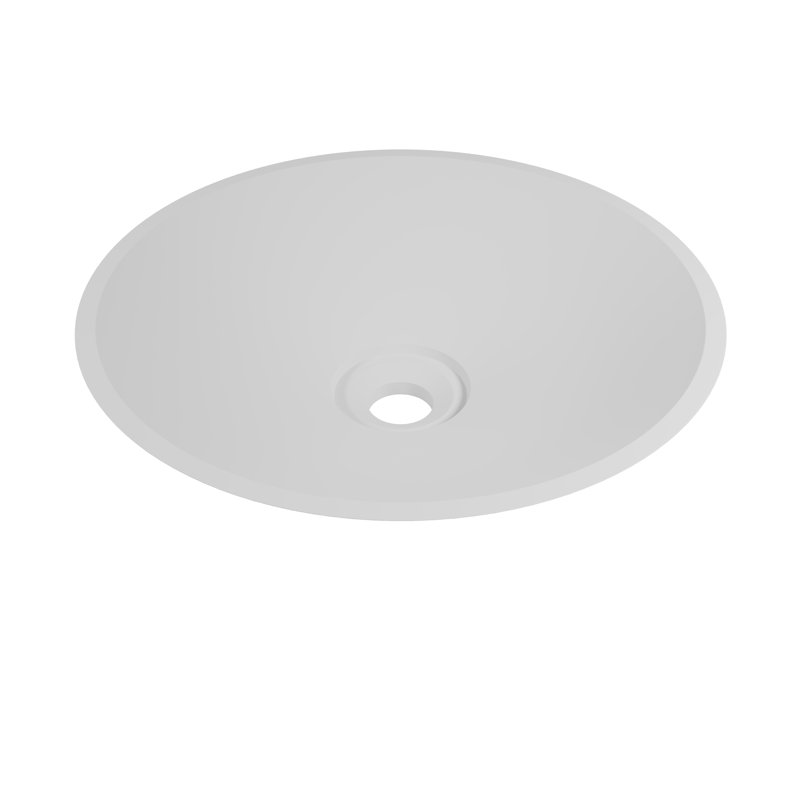 Lavabo de salle de bain vasque circulaire à surface solide blanc Mahdi