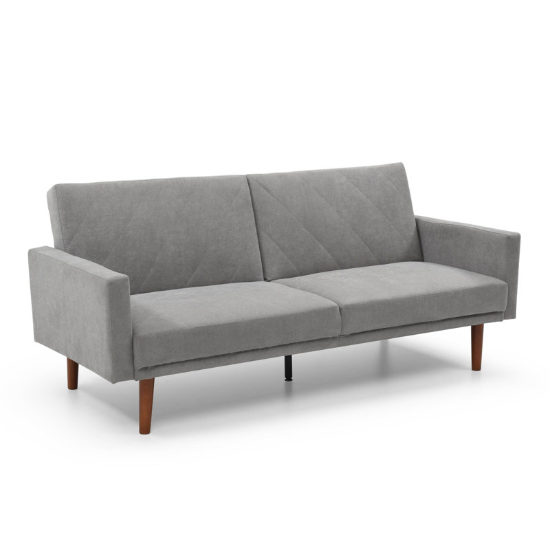 Eveline Queen 204cm Upholstered Convertible Sofa, Grey
