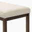Banc rembourré Pelcle en blanc perle Boucle - Confortable ajout de chambre à coucher en métal et crème de style contemporain