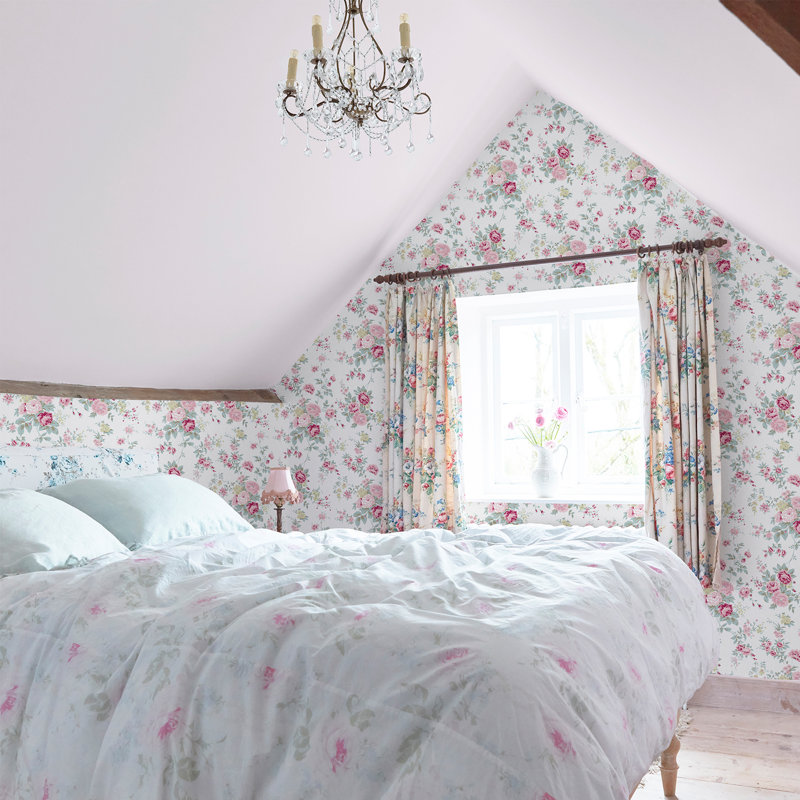 Rachel Ashwell Wild Flower Off White Wallpaper, White