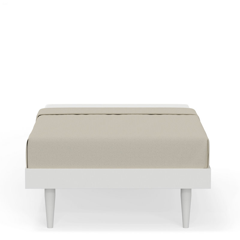 Base de lit plateforme en bois, White