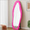 Miroir pleine longueur, miroir au sol / mural de 63 po x 24 po, cadre en bois enveloppé de flanelle, conception ondulée irrégulière pour les chambres et les salons