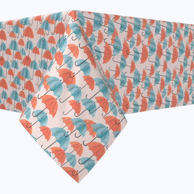 Square Tablecloth, 100% Cotton, 52X52", Umbrellas Up