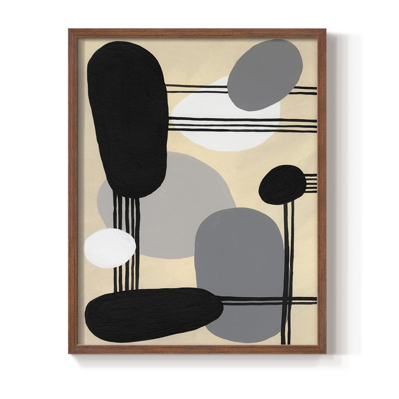 «Interconnected Shapes I», reproduction encadrée - bois massif, H 28 po x l 22 po, Brun