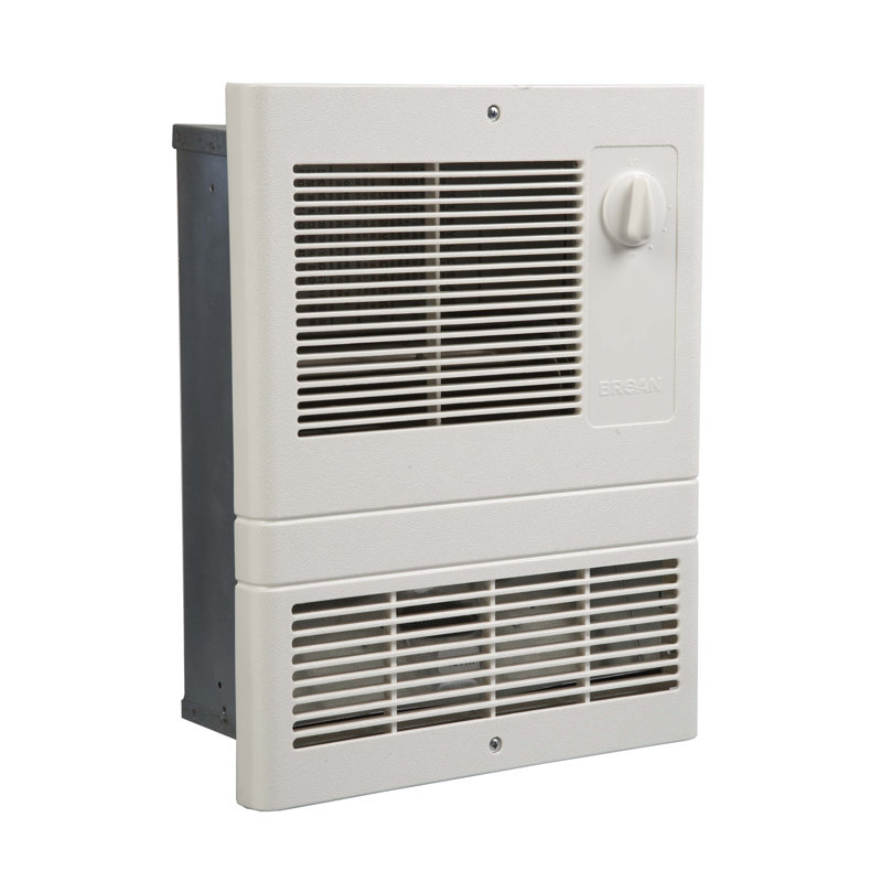 White Wall-Mounted Electric Heater with Adjustable Thermostat