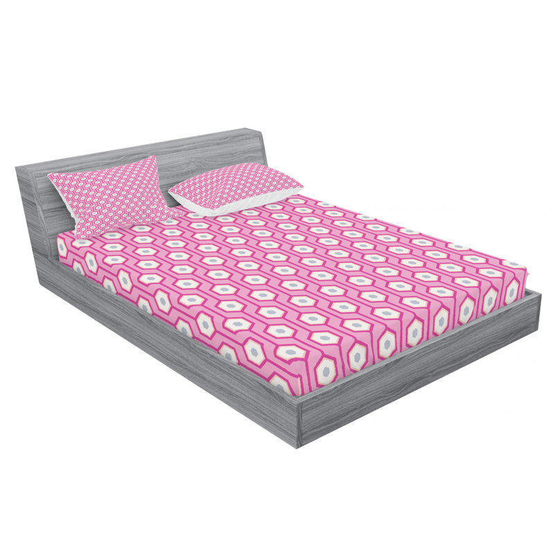 Ensemble de draps à motif géométrique, Ensemble de drap pour grand lit avec drap-housse