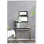 20" x 12" Antique Silver Rectangle Mirror with Floral Accents, Mirrored Display Tray, Hanging Wall Mirror