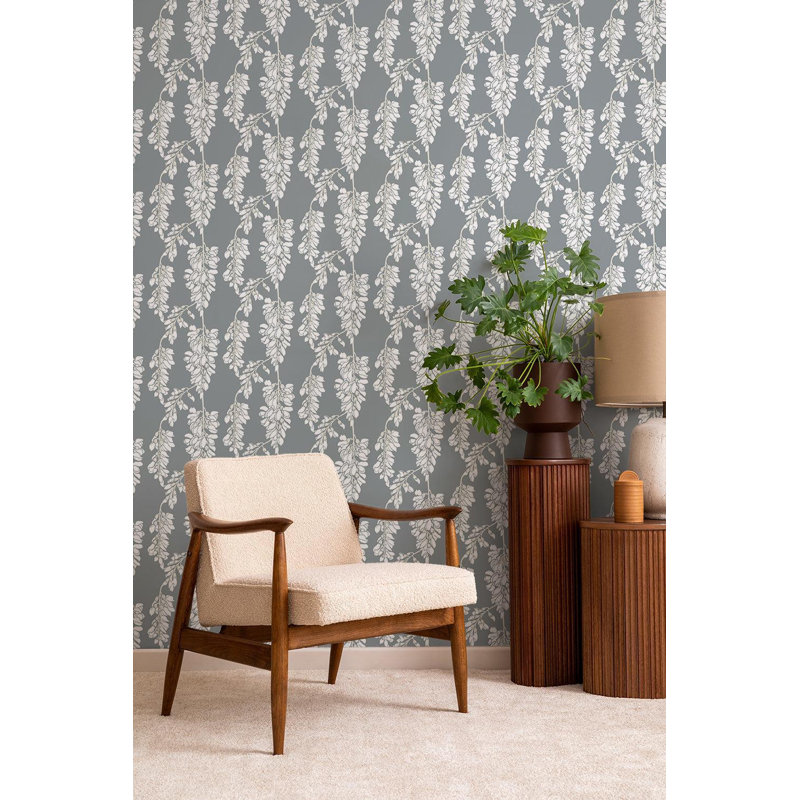 Nomad Heart Breaker 10' L x 24" W Wallpaper Roll, Stone Soft White, Faux Grasscloth, Non-pasted