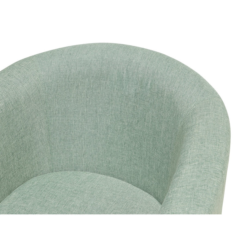 Kanisha Upholstered Barrel Chair with Footstool, Green
