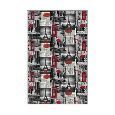 Premium Hall Carpet (3.3 x 6.6 ft), 100% Polyester, 0.3 in Pile Height | Antibacterial, Non-Slip PVC Dot Underside, 650 g/m² | Durable Woven Design, 3D Digital Printing, Machine Washable, Ideal for Home Décor