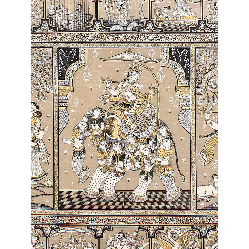 Histoire de Radhakrishna | Peinture de Patta sur soie de tussar