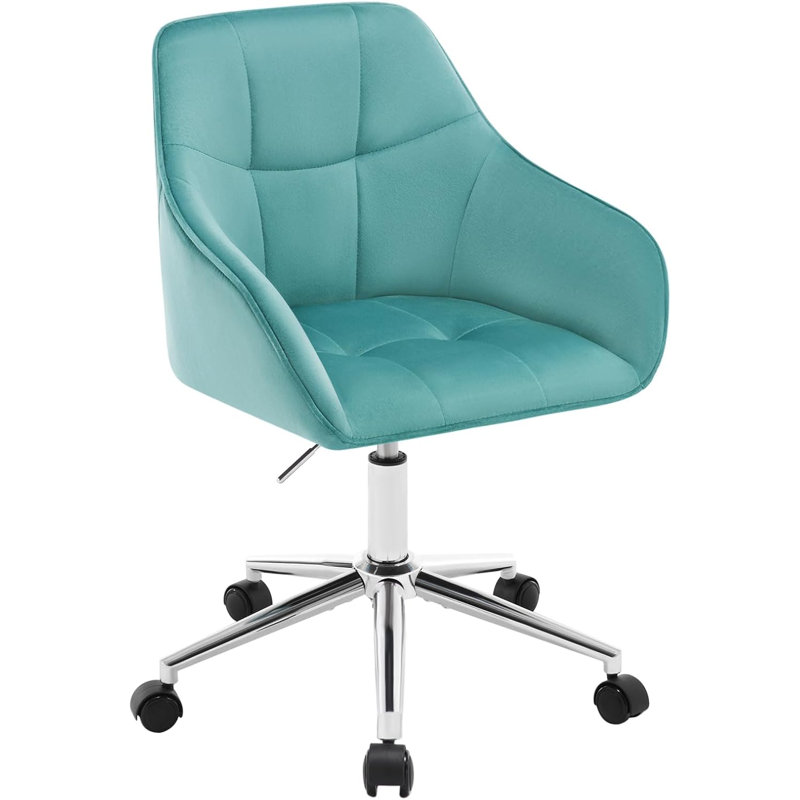 Failand Velvet Task Chair, Turquoise