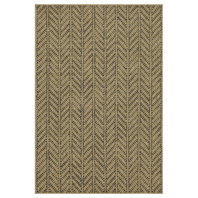 Tapis intérieur / extérieur en jute et noir (7 pi 10 po x 10 pi 3 po), Rectangle 7 pi 10 po x 10 pi 3 po
