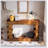 Geometric Block Stacked Wood Console Table