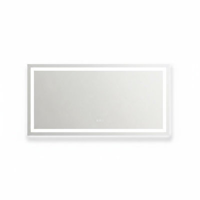 LED Bathroom Mirror 50x26 Inch - Front & Backlit, Dimmable, Anti-Fog, 3-Color Memory, Shatter-Proof Glass, 3X Magnifier, Modern Frameless Vanity - Stepless Color Temperature - Front Light Strip