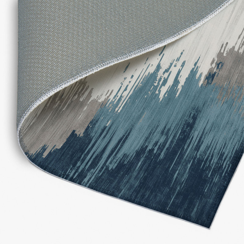 Tapis intérieur et extérieur gris Watercolor, Rectangulaire 8 pi x 10 pi