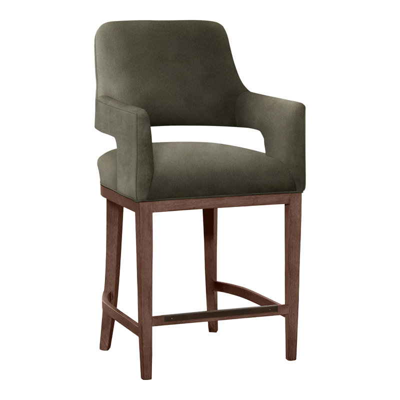 Tabouret de bar et de comptoir Josie, Noyer, Loden 9953, Tabouret de comptoir (siège d'une hauteur de 26,5