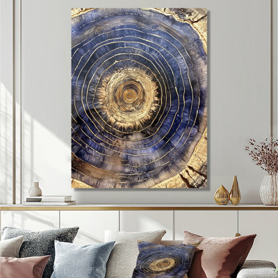 Geovanne Aqua Geode and Wood Slide Spiral IV - Crystals, art mural