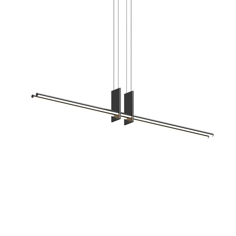 Fino 2 - Light LED Kitchen Island Pendant, Satin Black