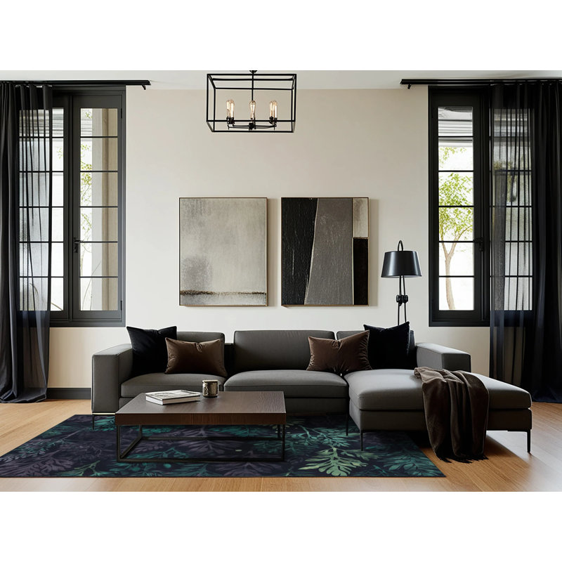 Forest Aurora Rug, Rectangle 4' x 6'