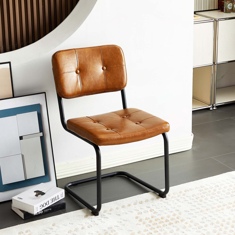 Ensemble de chaises de salle à manger de style simple et moderne avec tuyaux, Brun, 2
