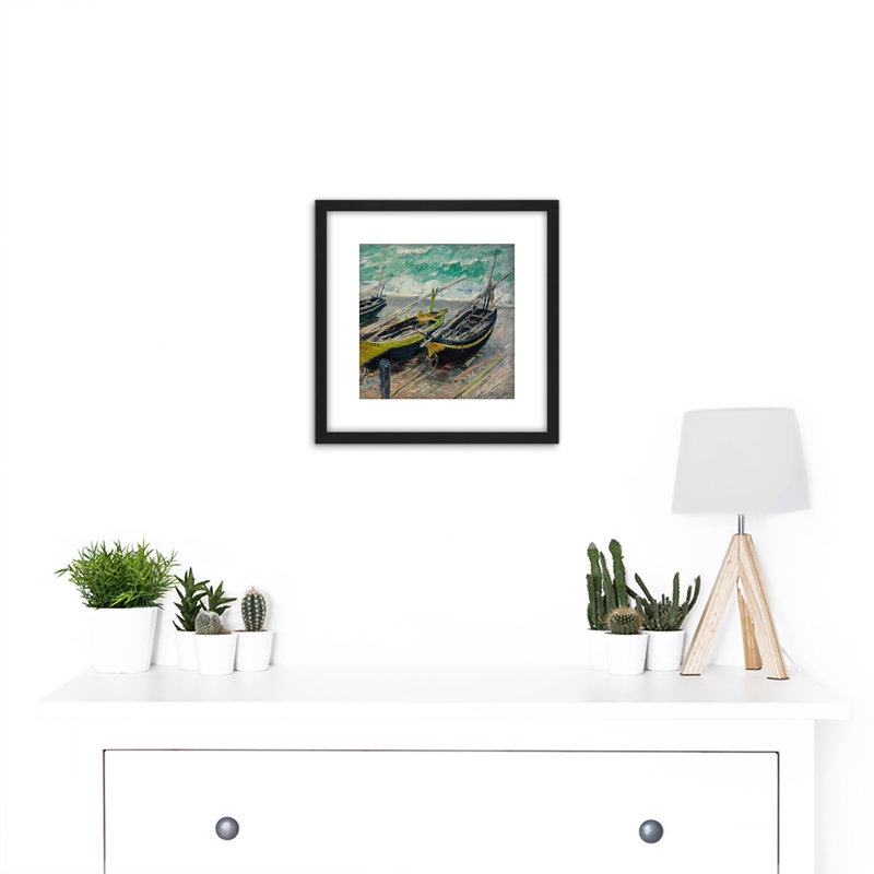 Three Fishing Boats by Claude Monet - Single Picture Frame Print