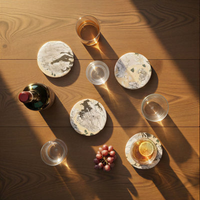 Sous-verres ronds en pierre recyclée