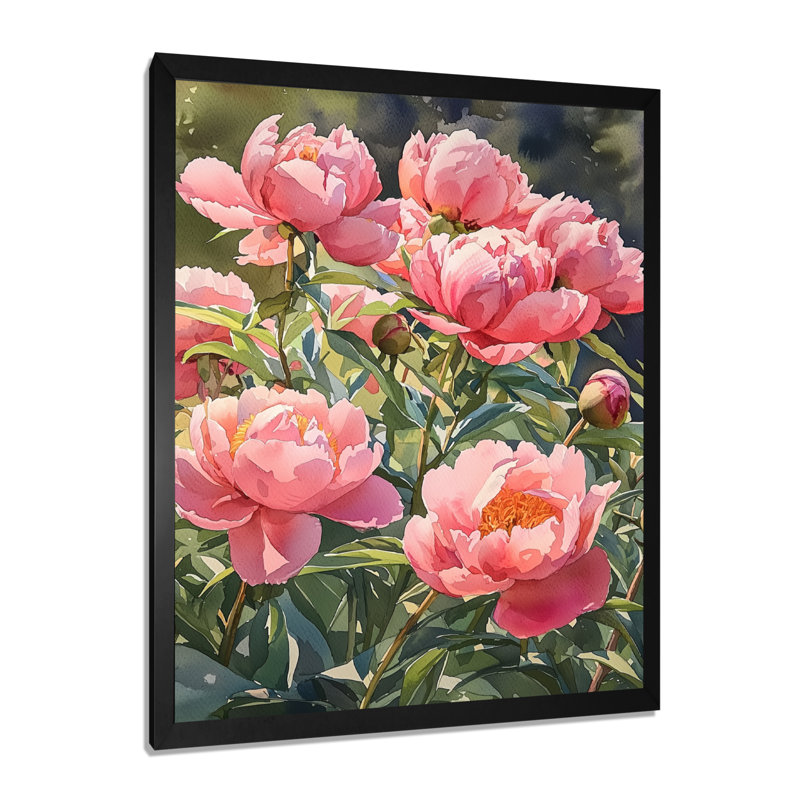 Barling - impressions sur toile florales, Noir, noir, noir, noir, H 20 po x l 12 po, Reproduction encadrée d'une seule photo