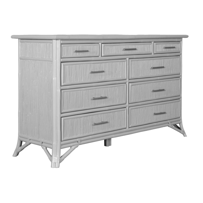Commode double 9 tiroirs Bermuda, Gris clair