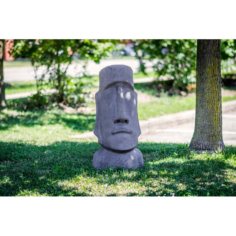 Easter Island Head Greek & Roman Weather Resistant Water Resistant UV Resistant Polyresin Garden Statue