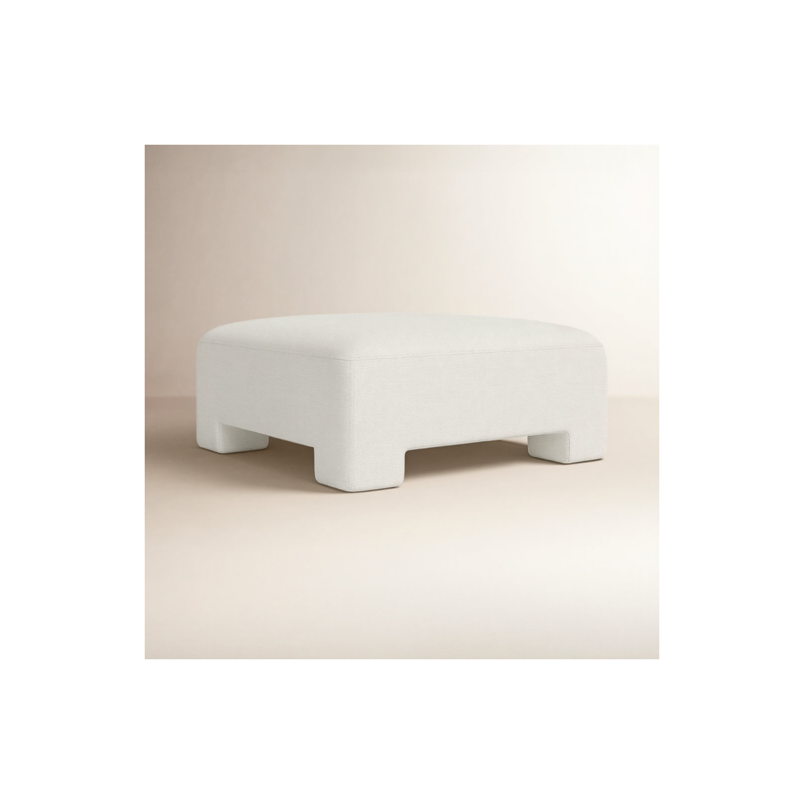 Anya Oversized Upholstered Ottoman, Effie Linen Performance Linen