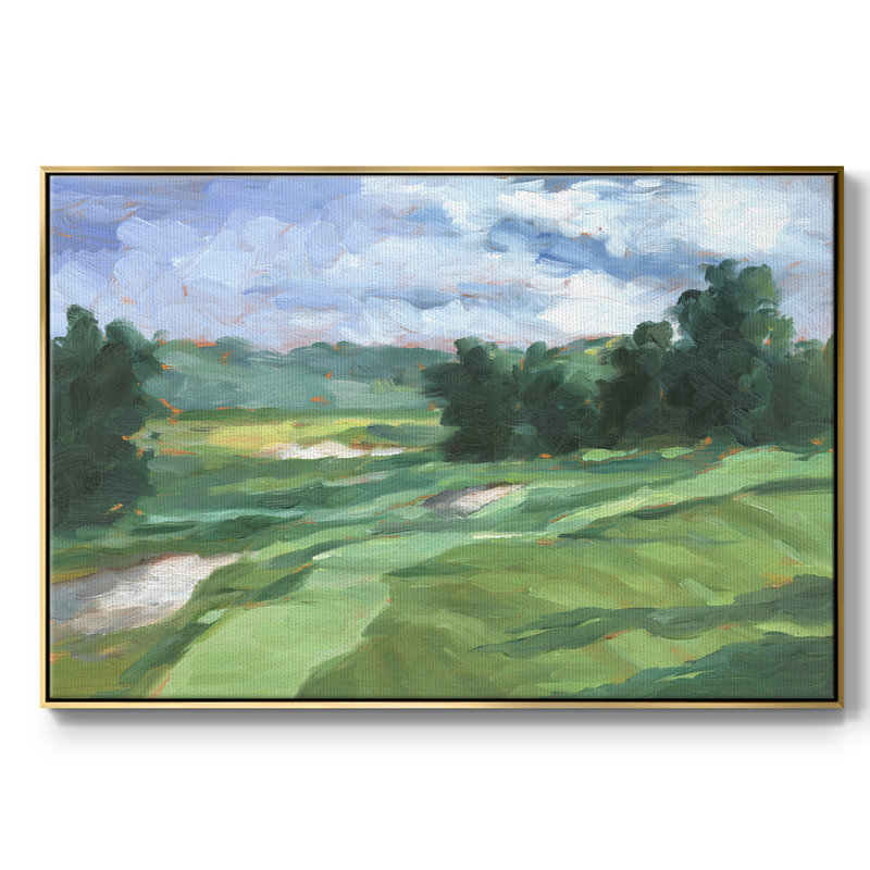 Golf Course Study IV, reproduction d'art sur toile, H 27 po x l 41 po x P 2 po, Or