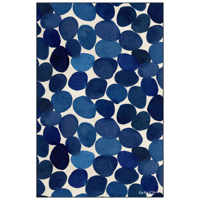 Tapis lavable Smooth I Circles, tissé à la machine, douceur céleste avec envers antidérapant