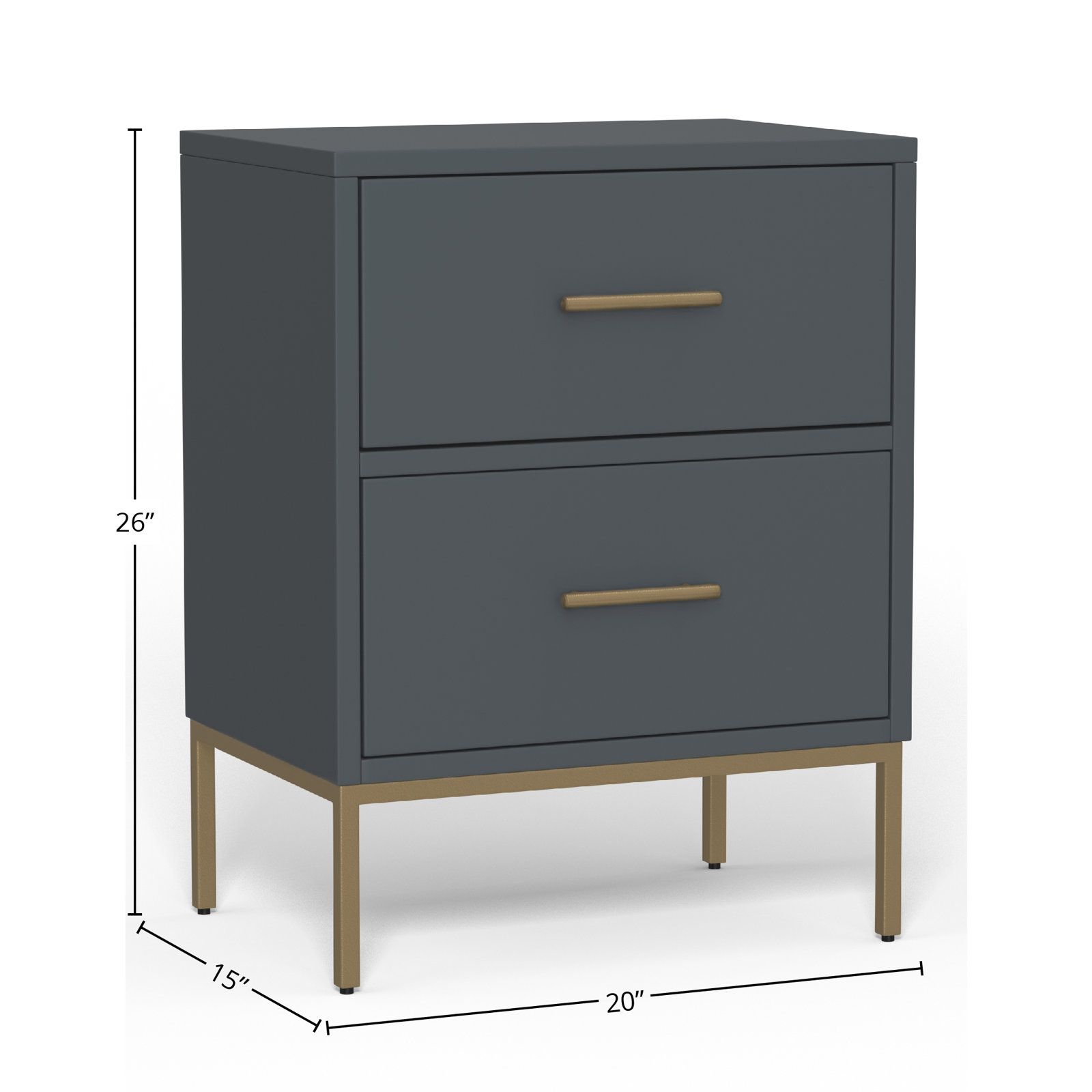 Marino Mahogany Nightstand, Slate Gray