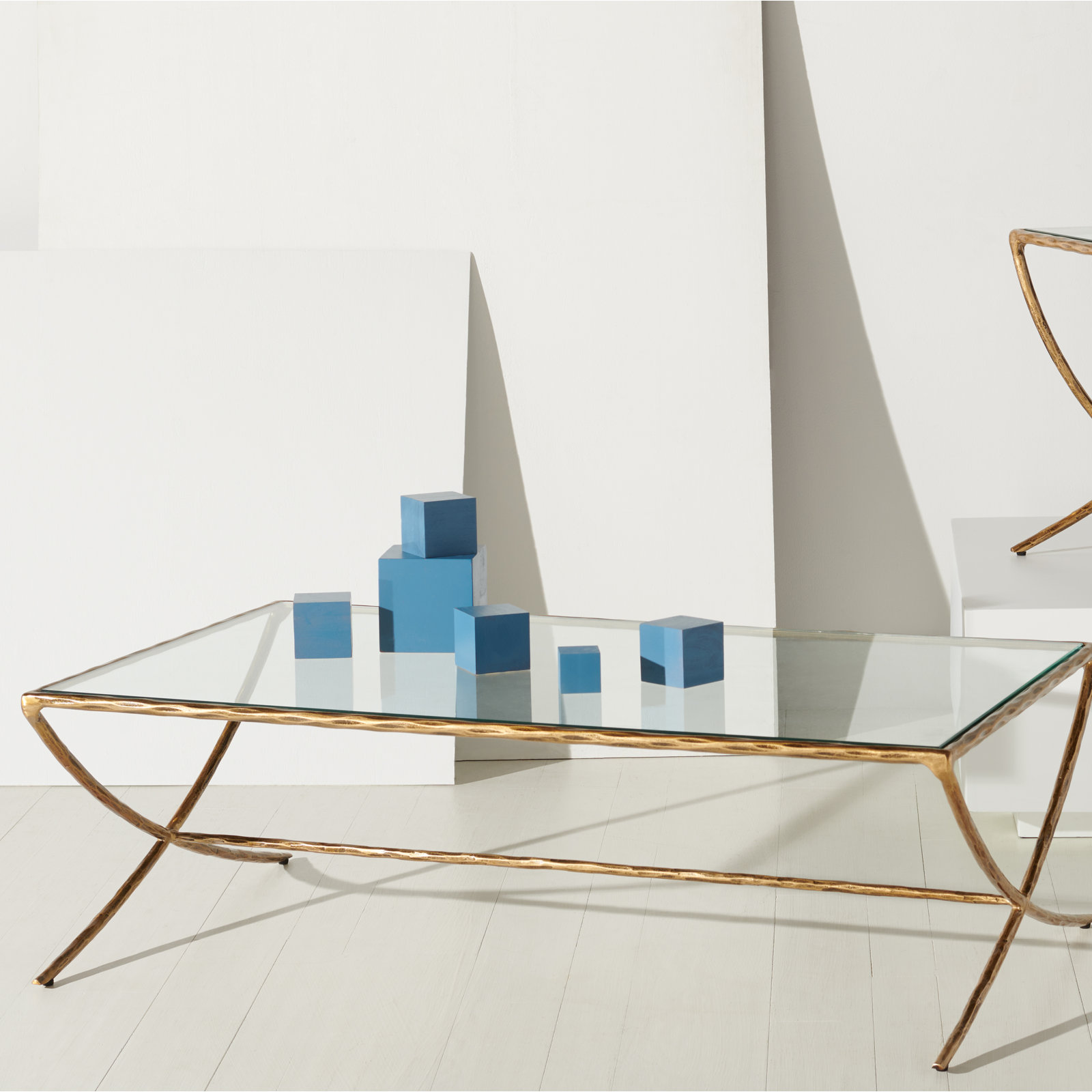 Evelynn 48" Coffee Table, Brass