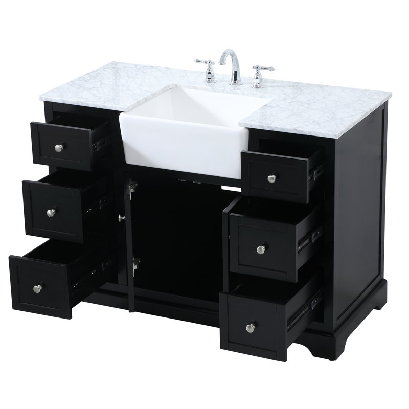 Ensemble de meuble-lavabo simple 48 po Pardue, Noir