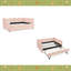 Lit de jour en vichy double avec couchette simple sans sommier, avec port USB et adorable forme de vague-1744995691