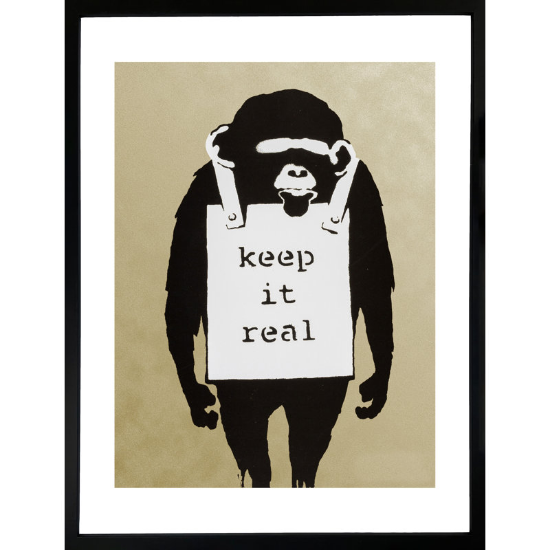 Keep It Real Banksy Graffiti Street - Single Picture Frame Print